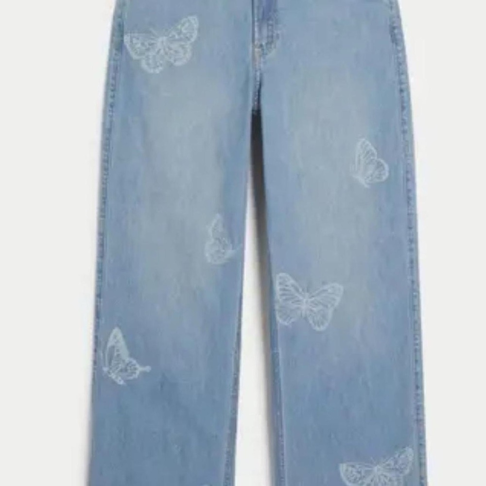 Women's Light Blue Butterfly Jeans